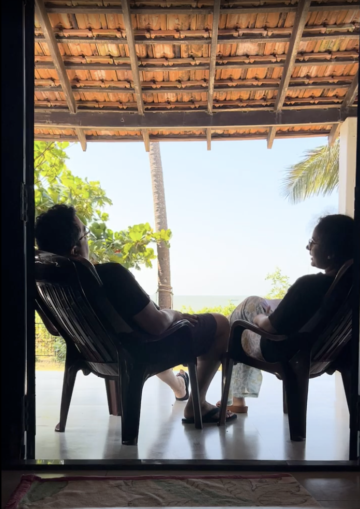 Us sitting on the porch and chatting