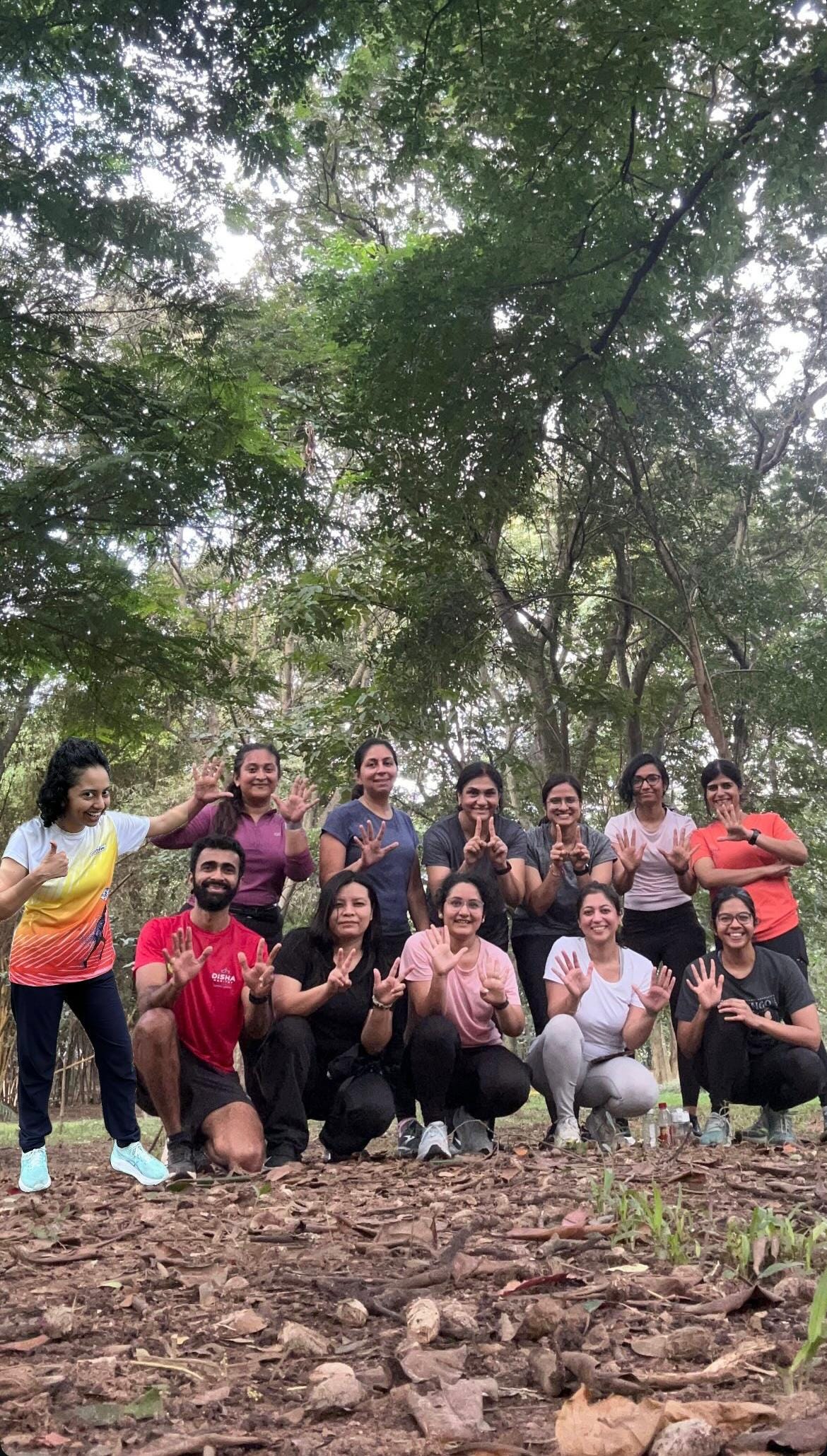 Group pic with all the women and coach the day I did 9km